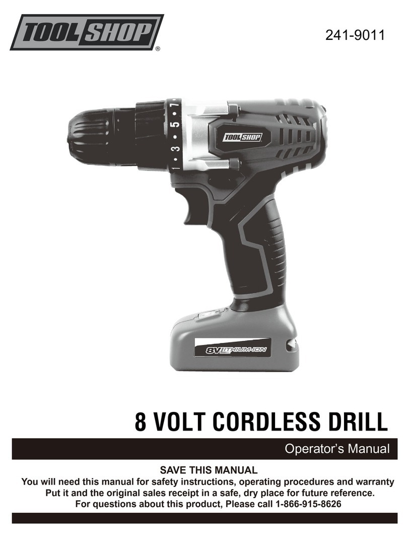 Toolshop 8 VOLT CORDLESS DRILL Operator's manual