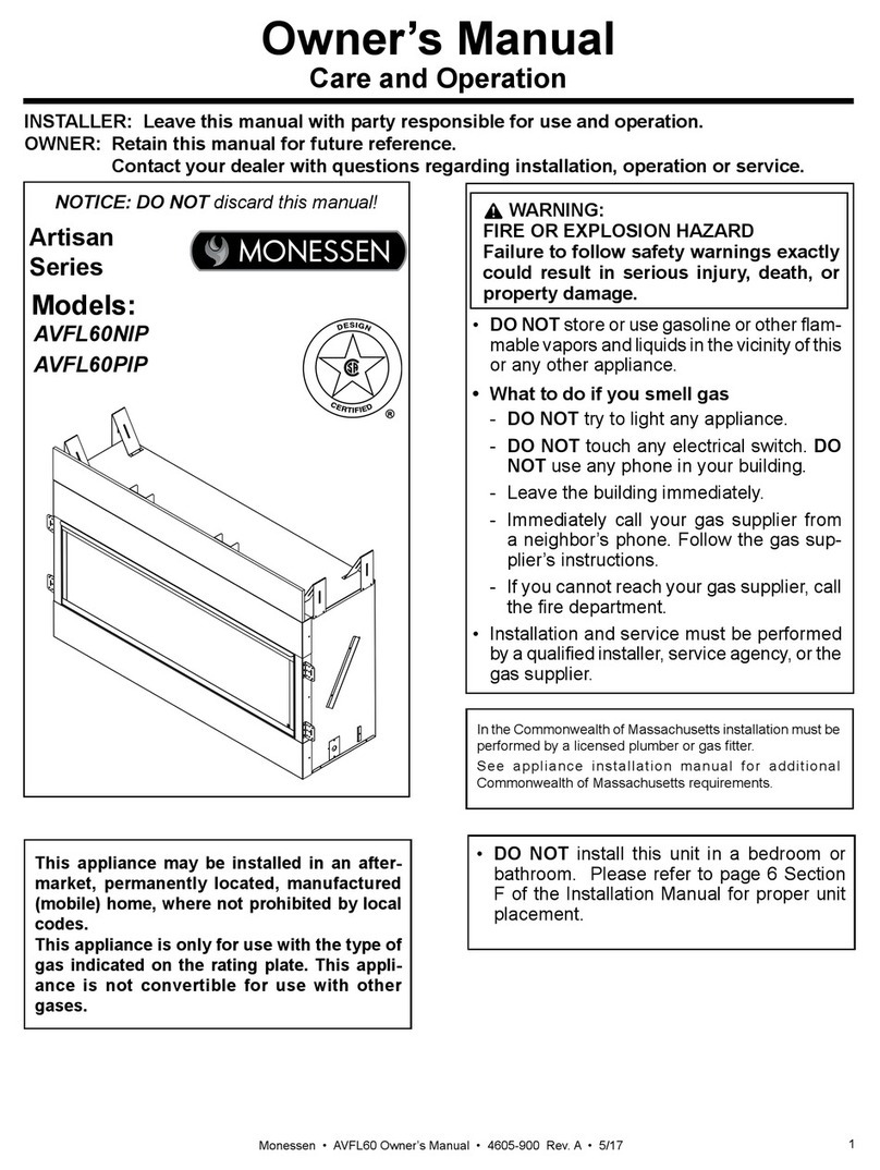 Monessen Hearth AVFL60NIP User manual Monessen Hearth AVFL60NIP User manual