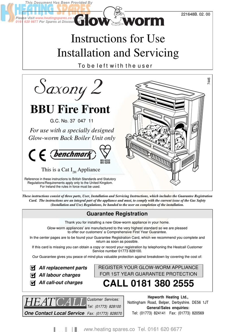 Glowworm SAXONY 2 BBU FIRE FRONT Operating manual