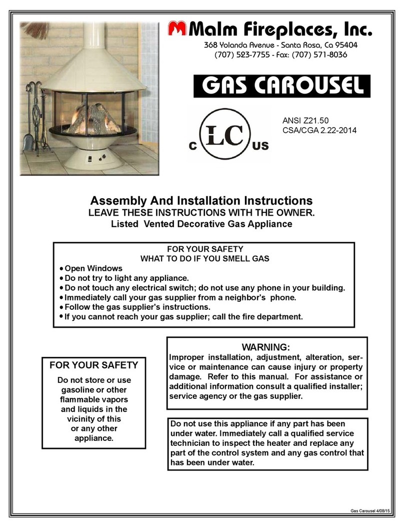 Malm Fireplaces Gas Carousel Assembly and installation instructions Malm Fireplaces Gas Carousel Assembly and installation instructions
