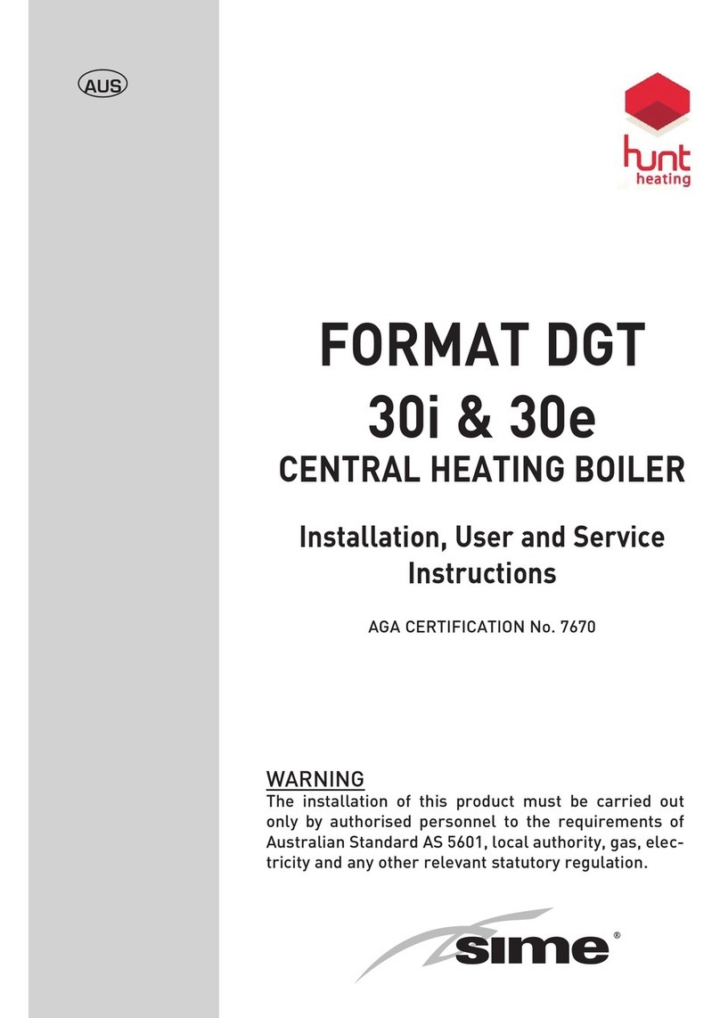 Sime FORMAT DGT 30i Installation, user and servicing instructions Sime FORMAT DGT 30i Installation, user and servicing instructions
