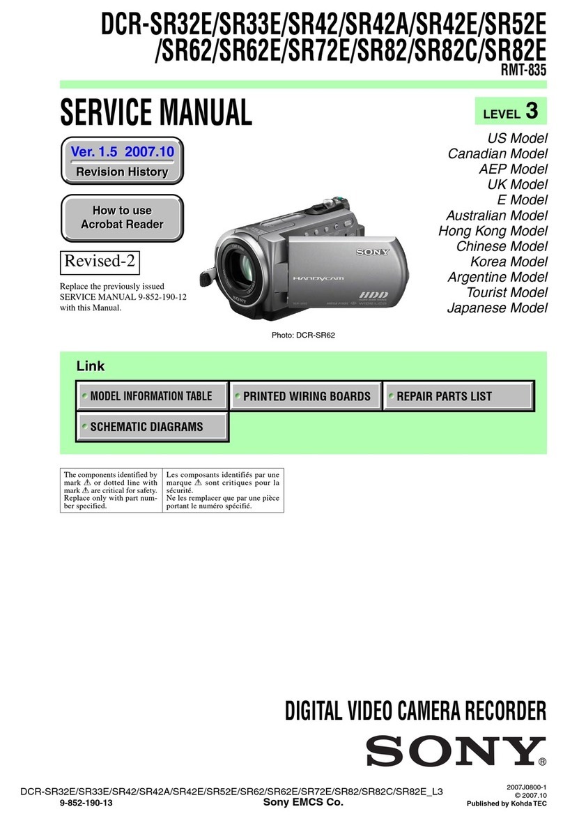 Sony DCR-SR32E/SR33E/SR42/SR42A/SR42E/SR52E/SR62/SR62E/SR72E/SR82/SR82C/SR82E Service manual