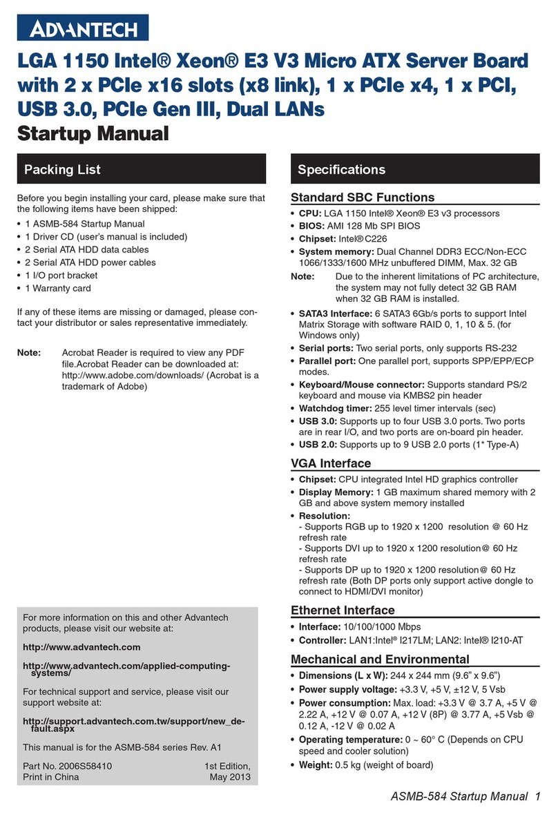 Advantech ASMB-584 Installation and operation manual