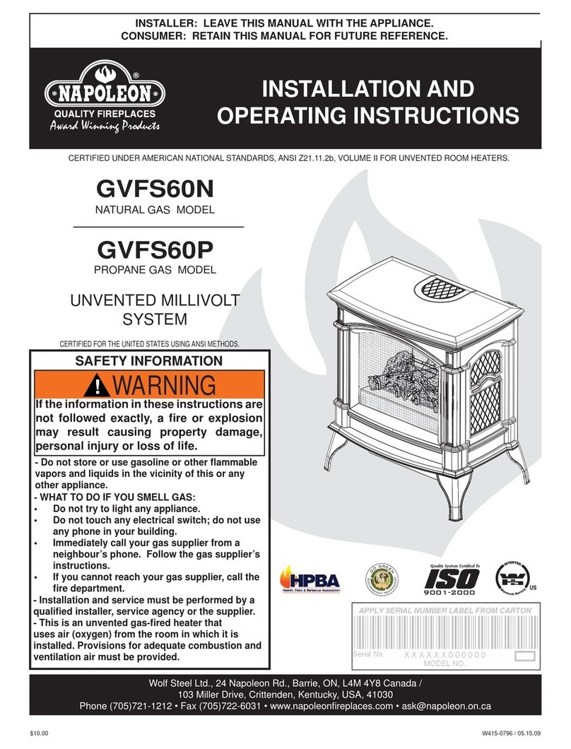 Napoleon GVFS60-P User manual