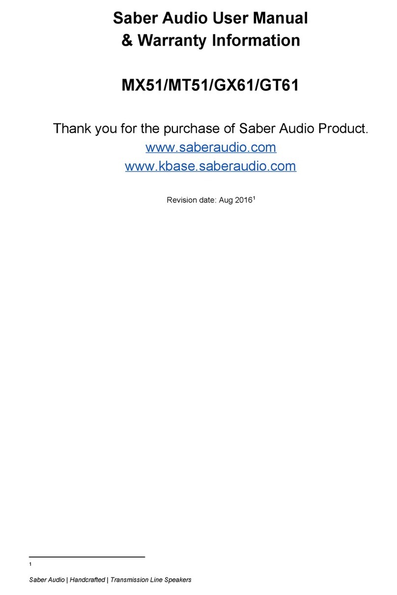 Saber Audio MX51 User's manual & warranty information