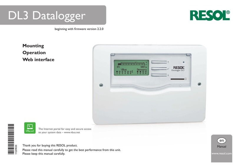 Resol DL3 Mounting and operation manual