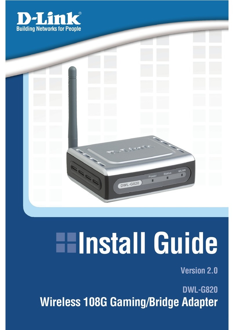 D-Link DWL-G820 - AirPlus Xtreme G User manual D-Link DWL-G820 - AirPlus Xtreme G User manual
