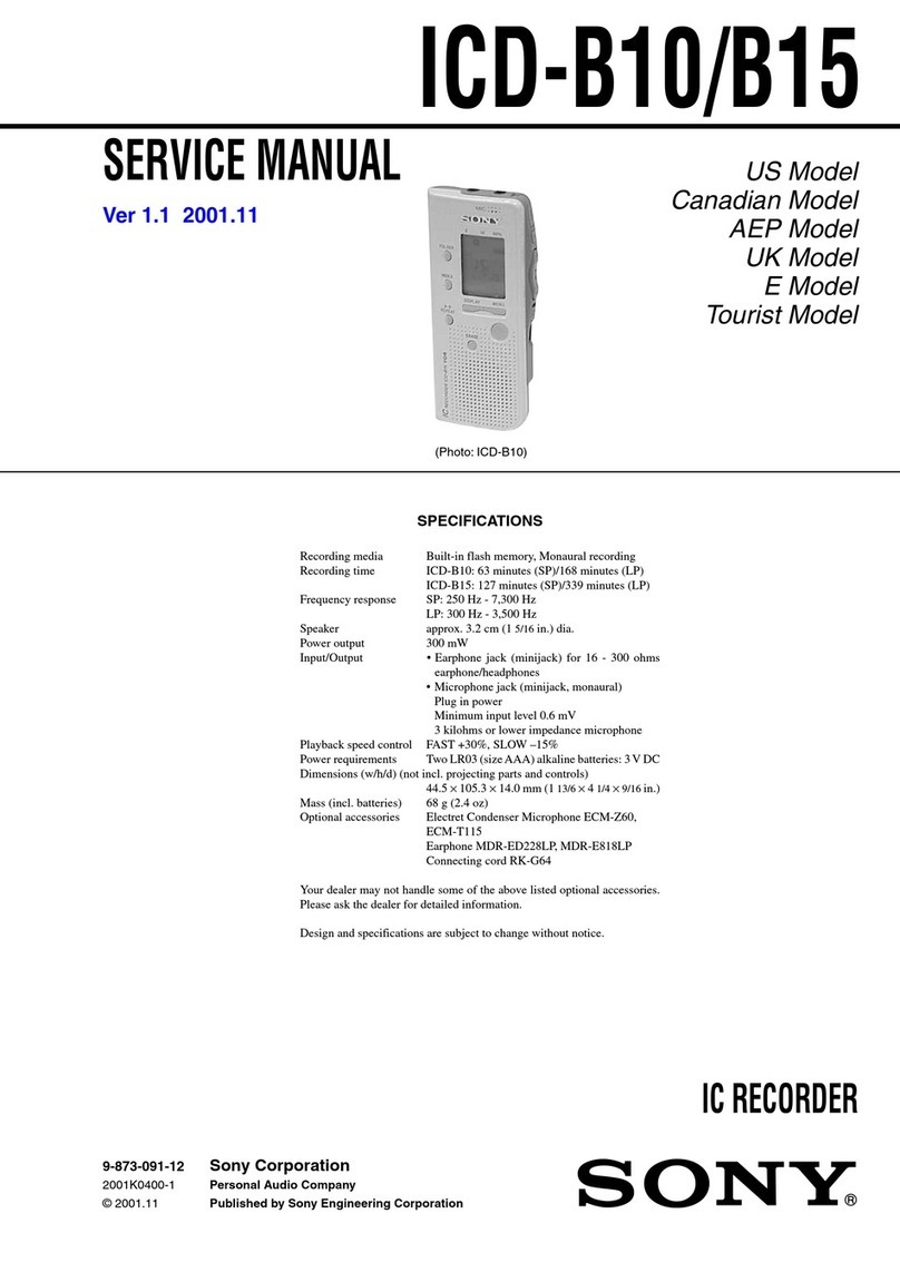 Sony ICD-B10 - Ic Recorder User manual