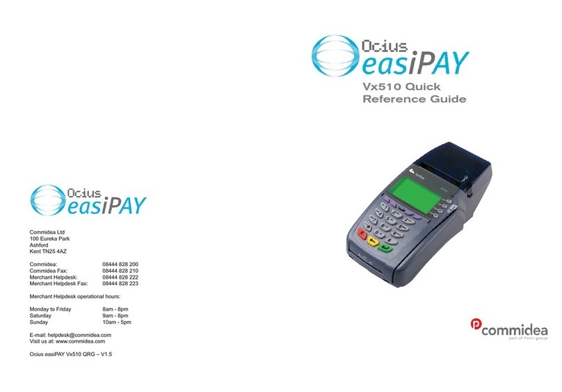 Commidea Ocius easiPAY Vx510 Quick reference guide