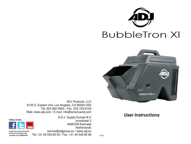 ADJ BubbleTron Xl User manual ADJ BubbleTron Xl User manual