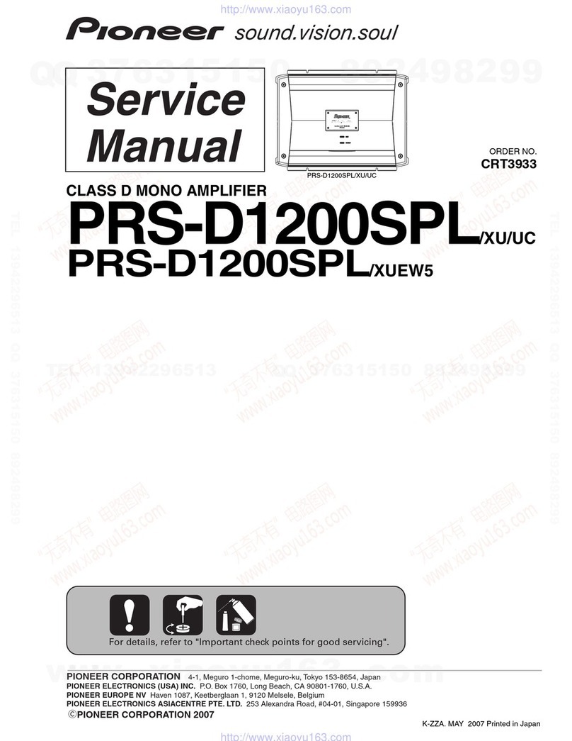 Pioneer PRS-D1200SPL - Premier Amplifier Service manual