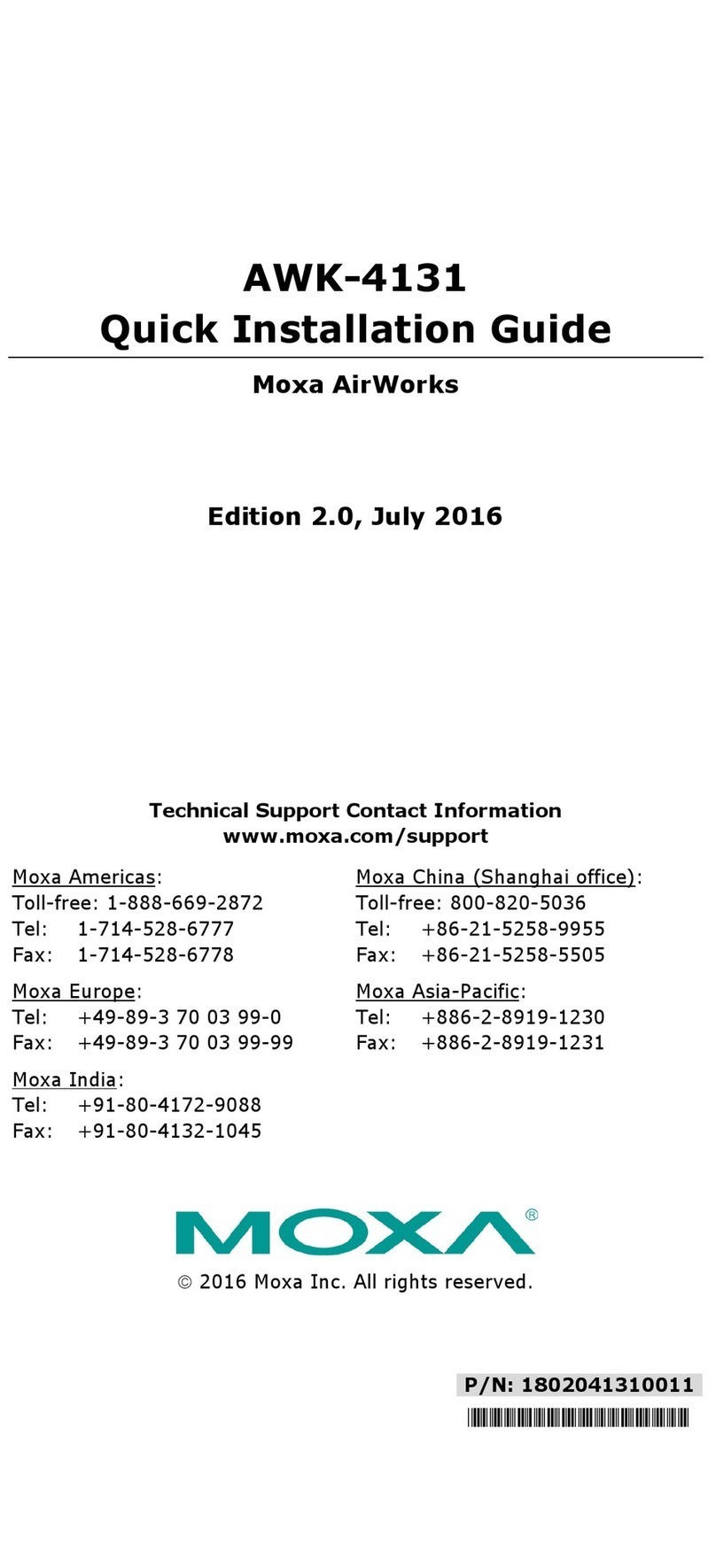 Moxa Technologies AWK-4131 User manual