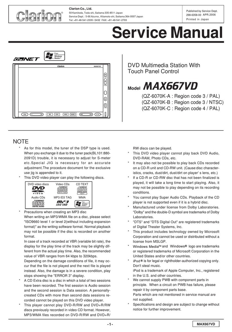 Clarion MAX667VD User manual