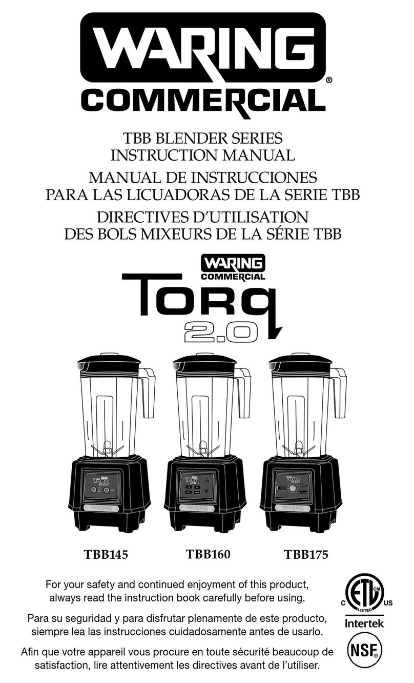 Waring TBB145 User manual