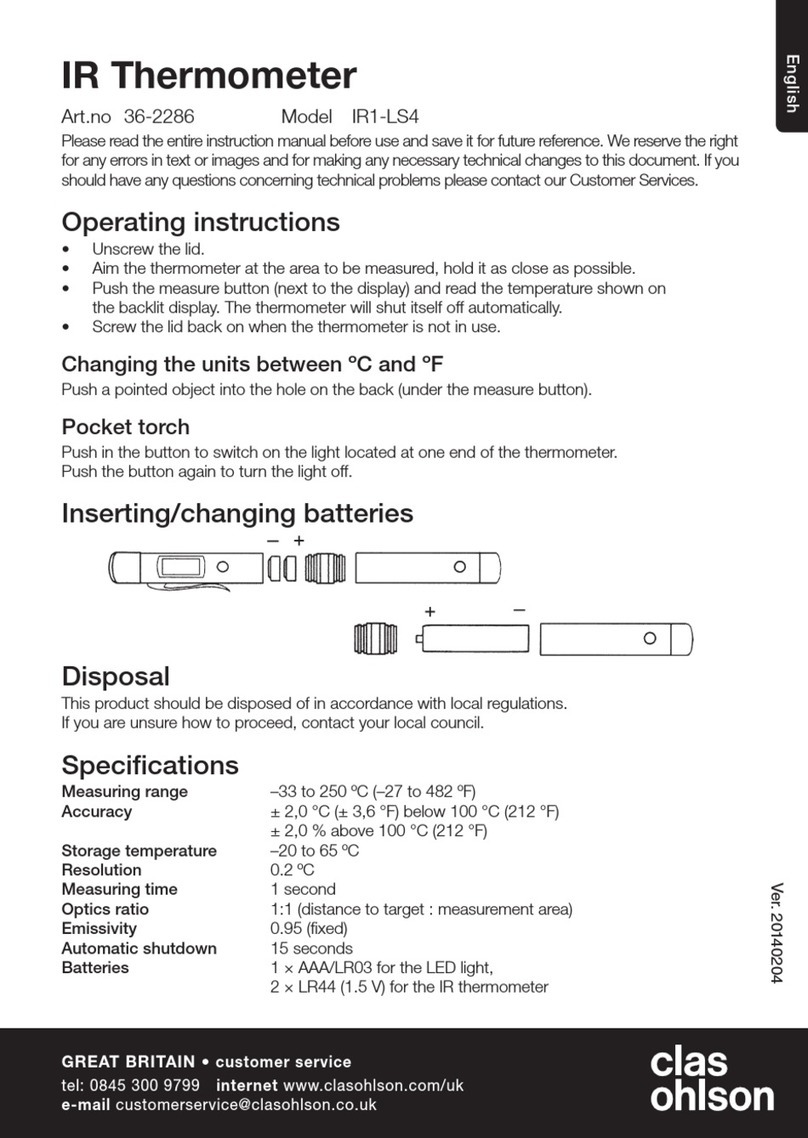 Clas Ohlson IR1-LS4 User manual Clas Ohlson IR1-LS4 User manual