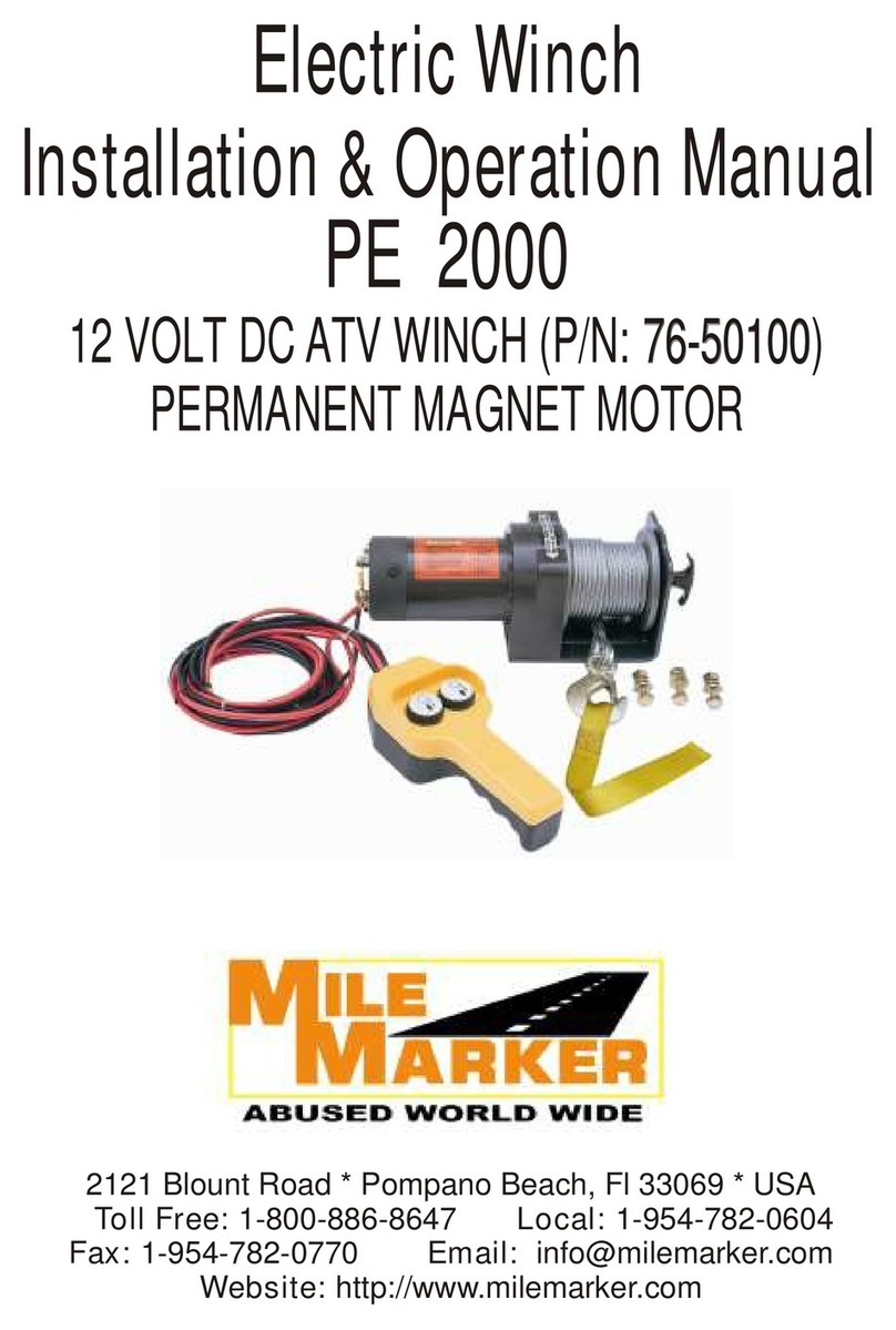 Mile Marker PE2000 Installation and operation manual