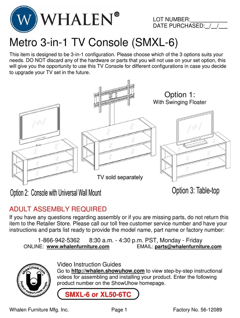 Whalen SMXL-6 Assembly manual