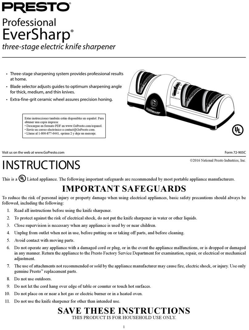Presto EverSharp instruction manual