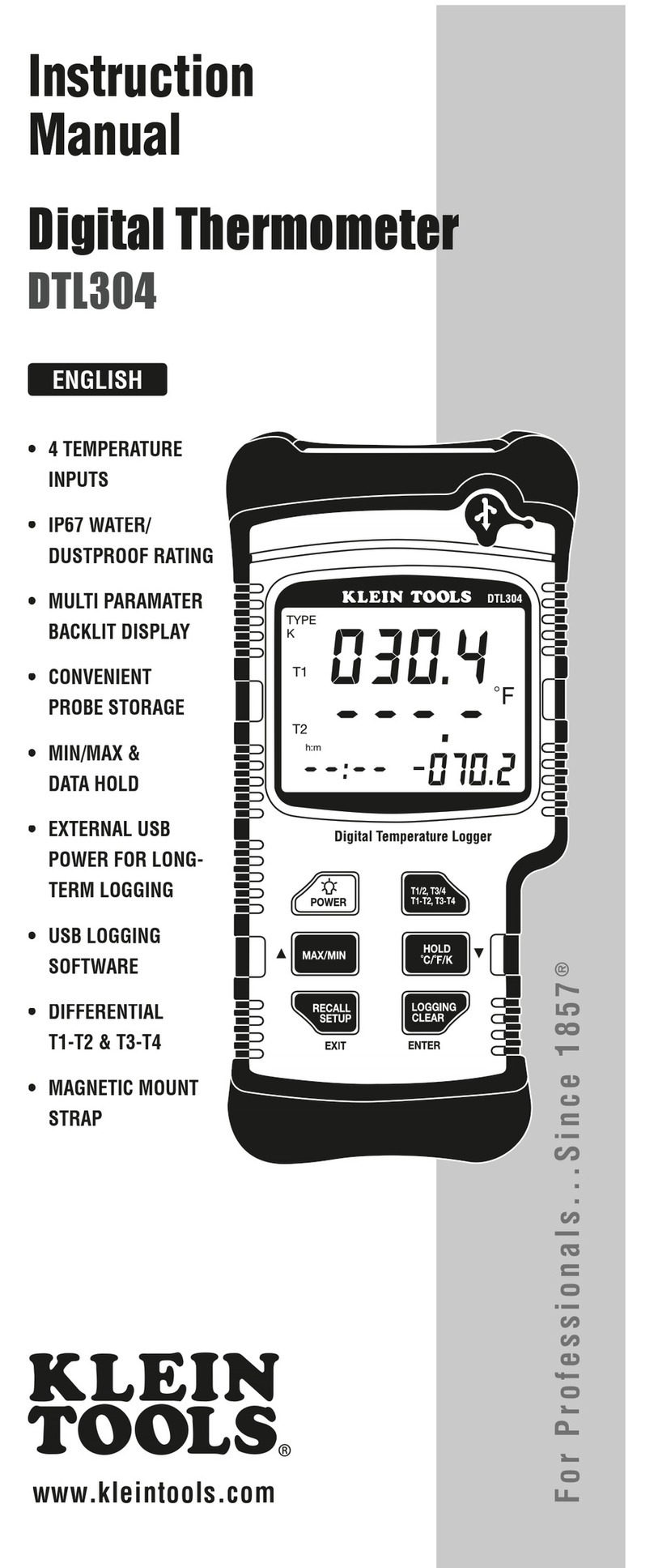 Klein Tools DTL304 instruction manual
