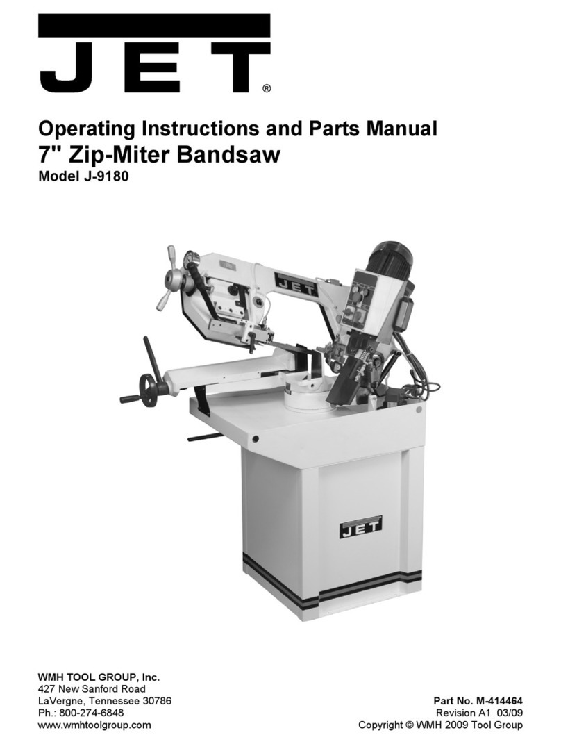 Jet J-9180 Operating instructions and parts manual