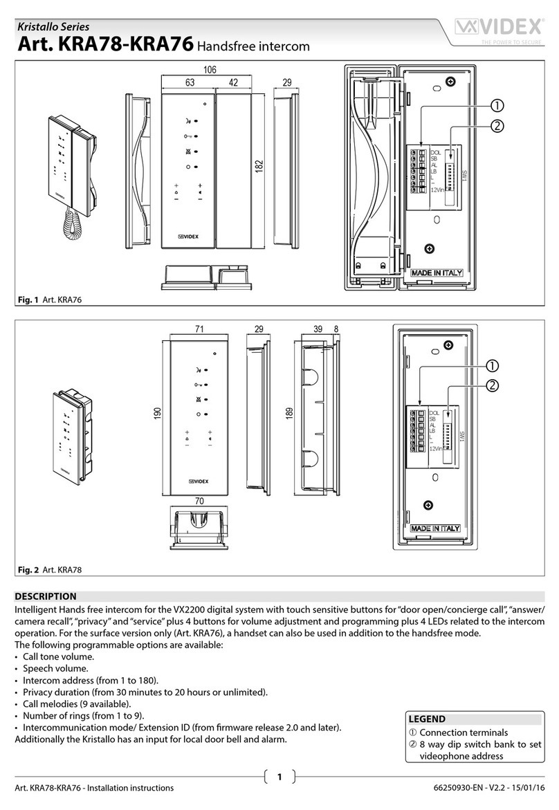 Videx KRA78 User manual