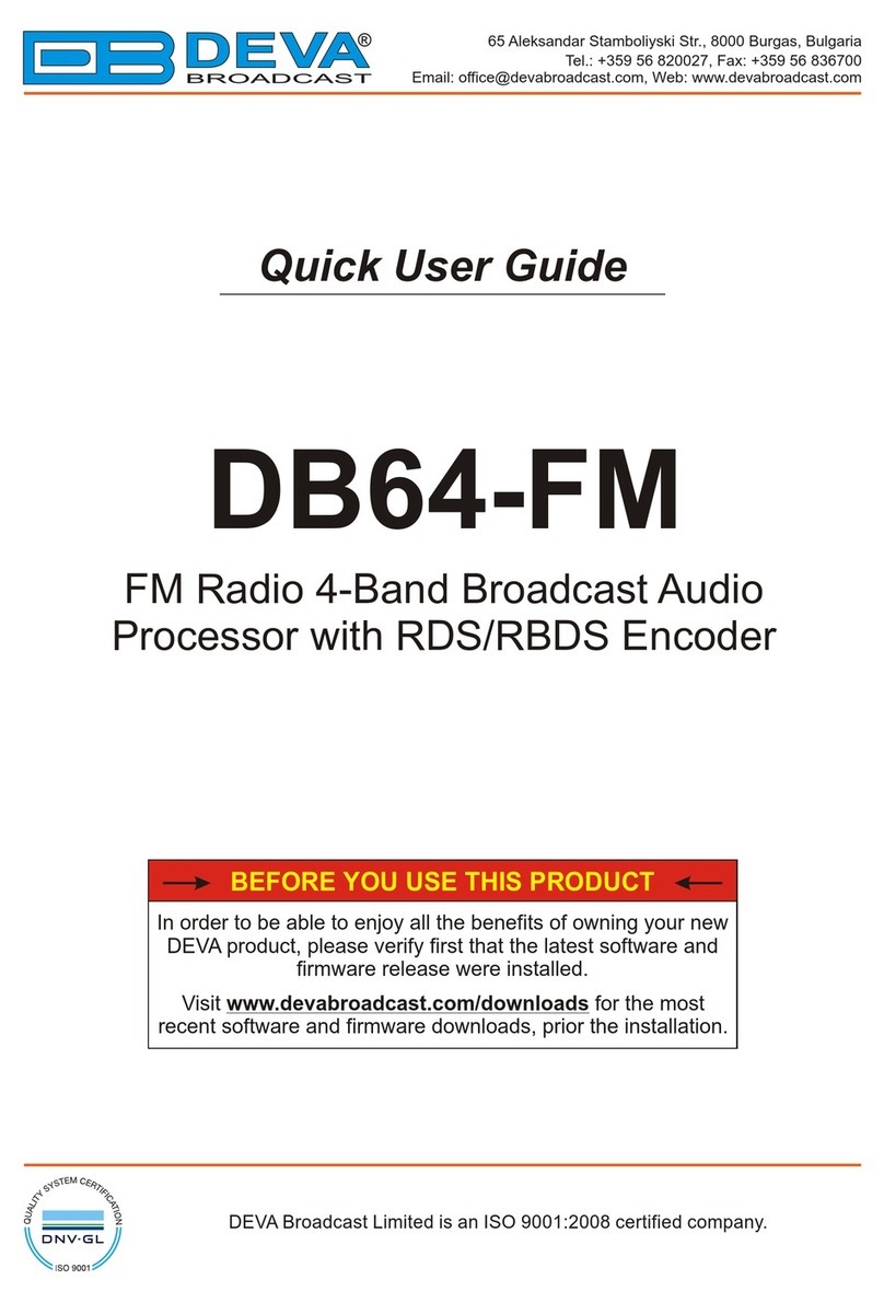 DEVA Broadcast DB64-FM Quick user guide