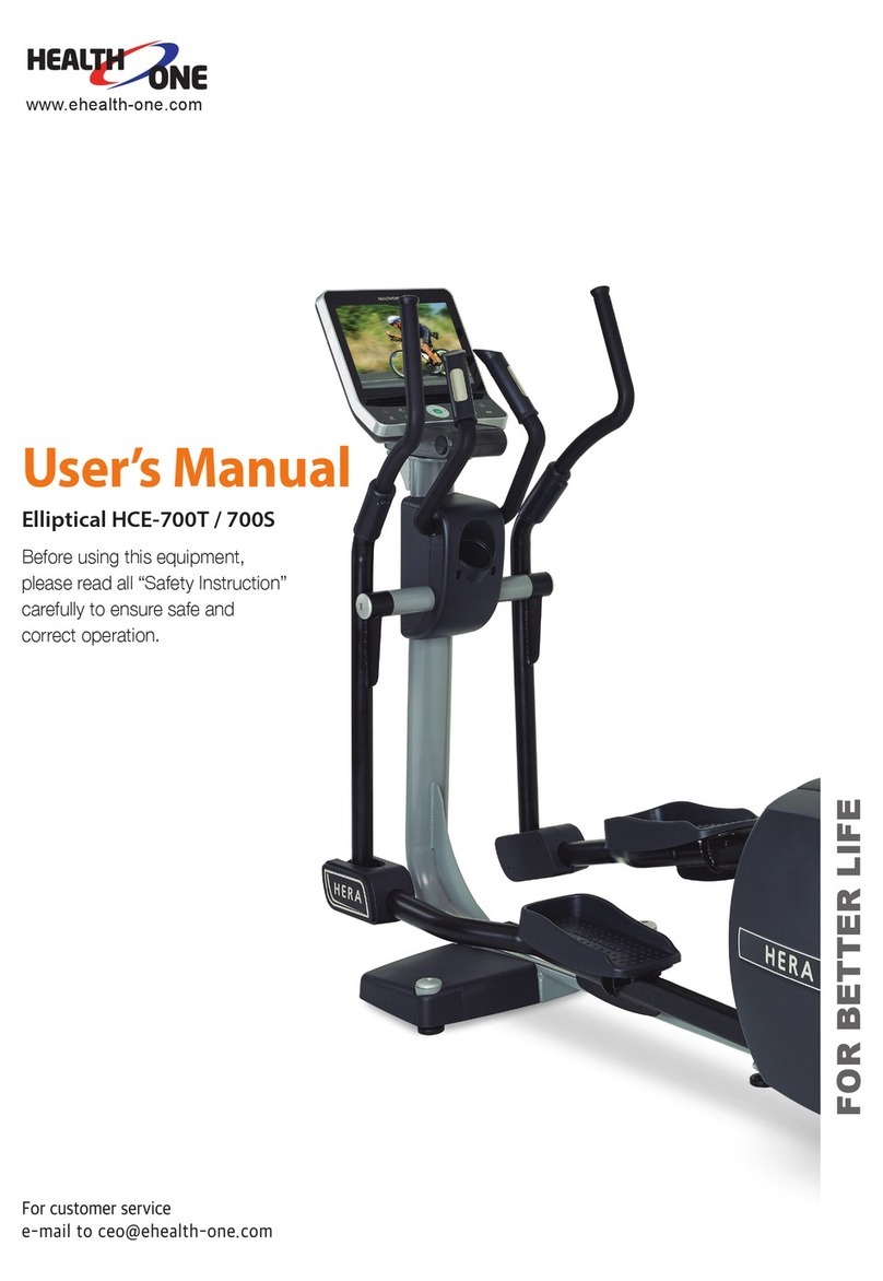 HEALTH ONE Elliptical HCE-700T user manual