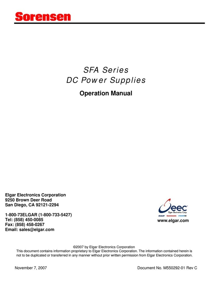 Sorensen SFA Series Operation manual