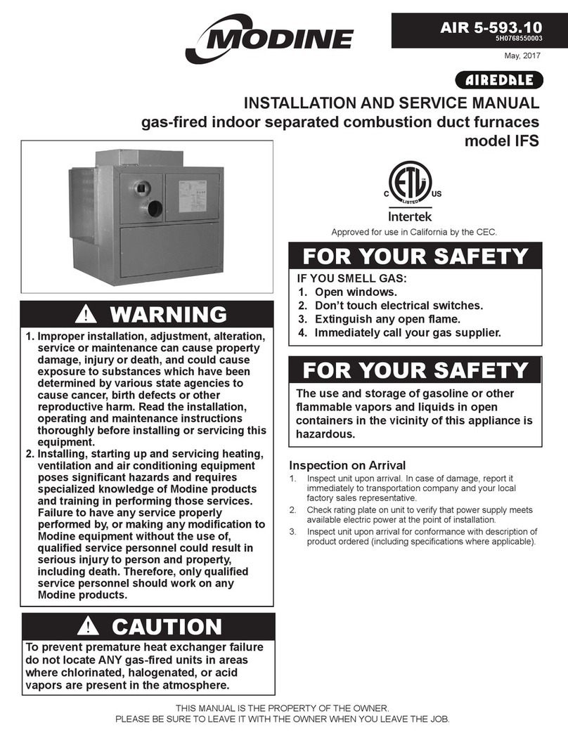 Modine Manufacturing IFS Installation and service manual