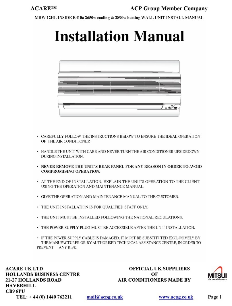 Acare MRW 12HL installation manual