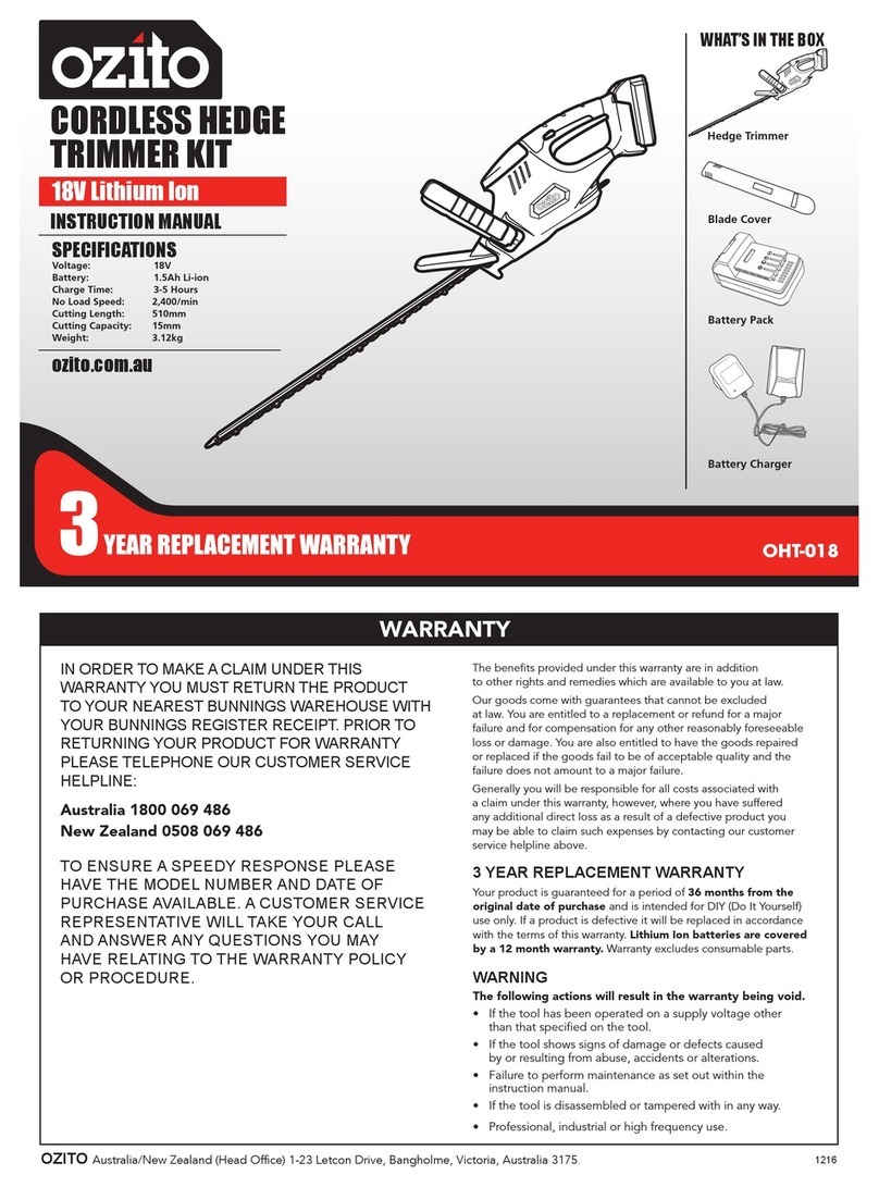 Ozito OHT-018 instruction manual