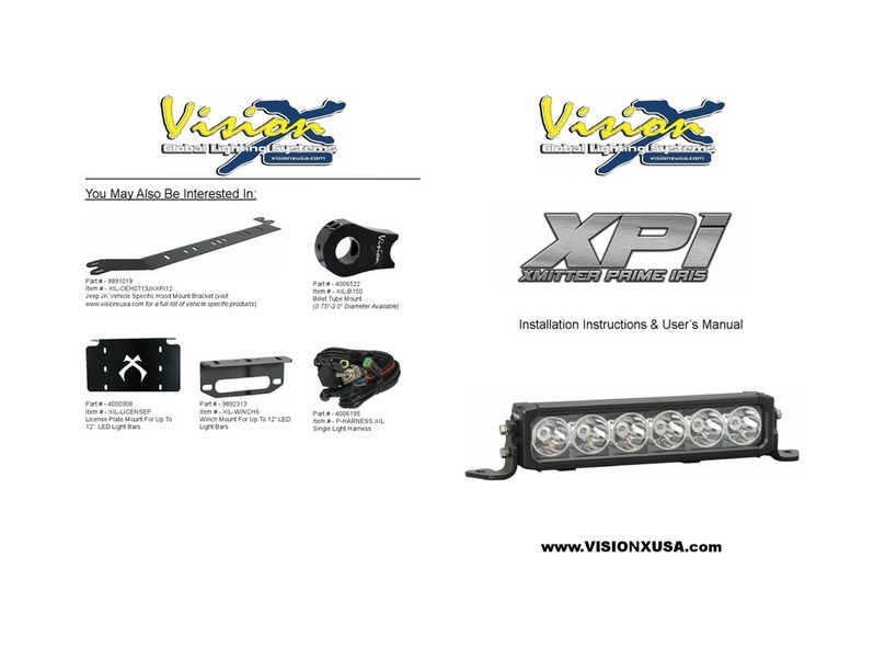 Vision X XPI Installation instructions & user manual