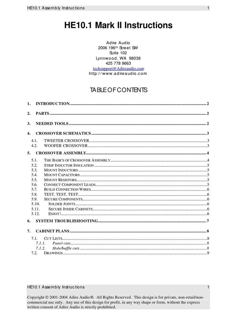 Adire Audio HE10.1 Assembly instructions