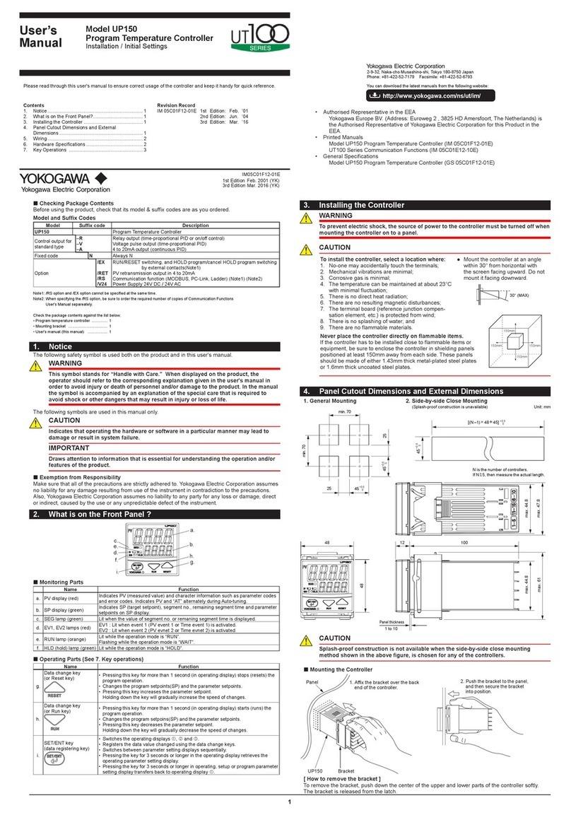 YOKOGAWA UP150 User manual