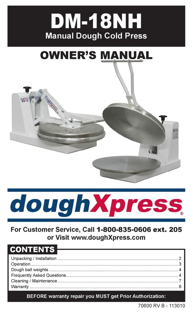 DOUGHXPRESS DM-18NH owner's manual