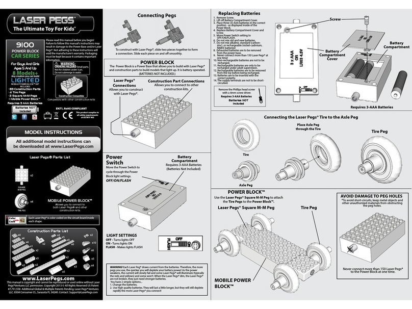 LaserPegs 9100 Power Block Car Series Model instructions