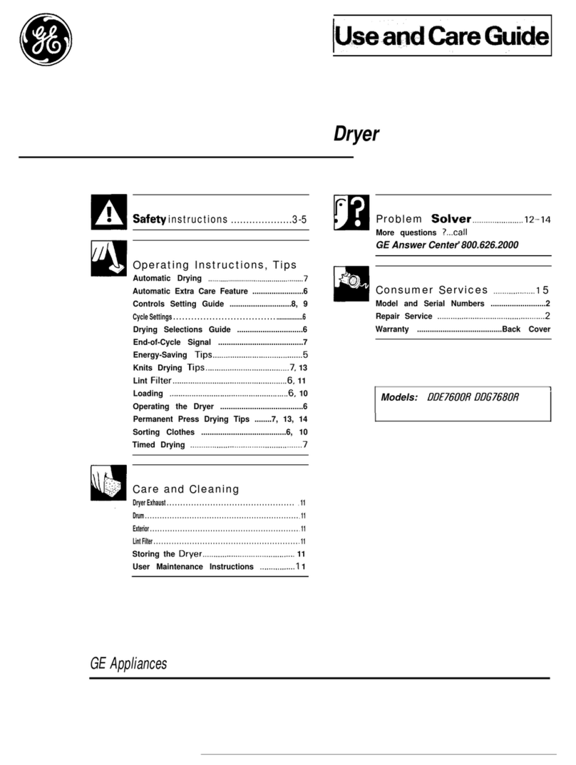 GEAppliances DDE7600R Use and care guide