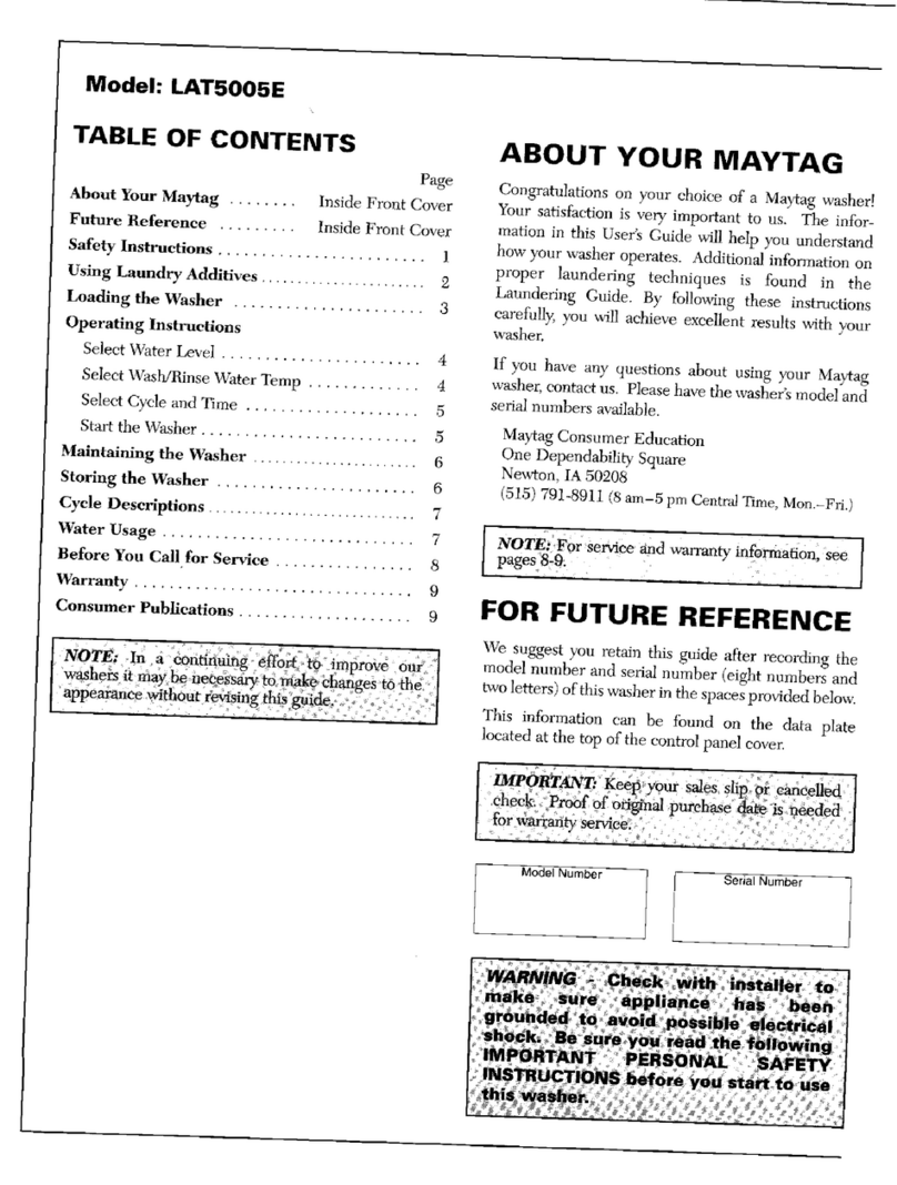 Maytag LAT5005E user guide