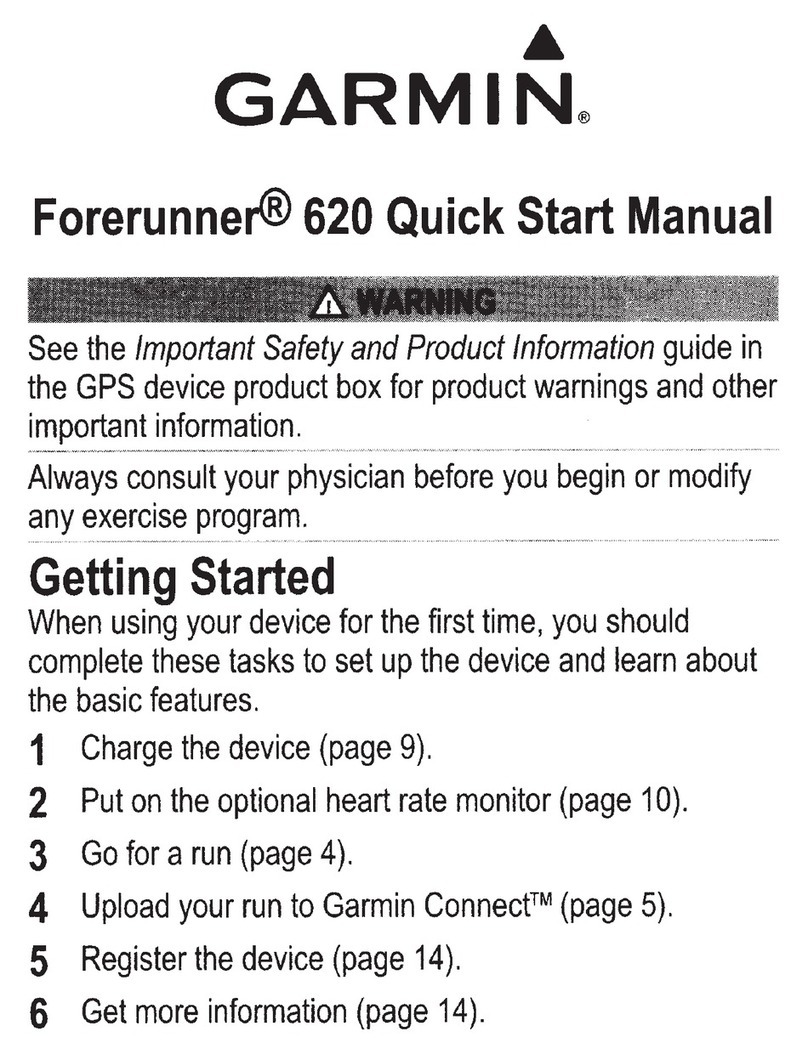 Garmin Forerunner 620 Quick start manual