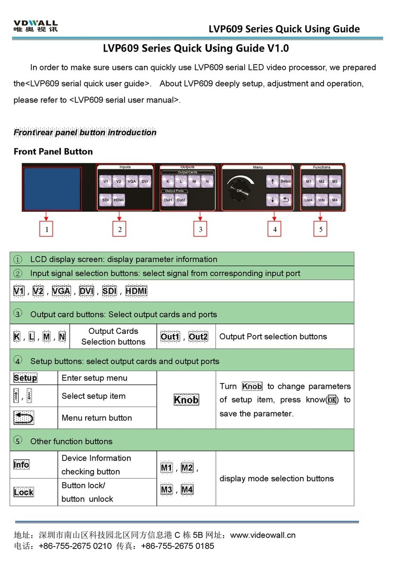 Vdwall LVP609 Series Instruction manual