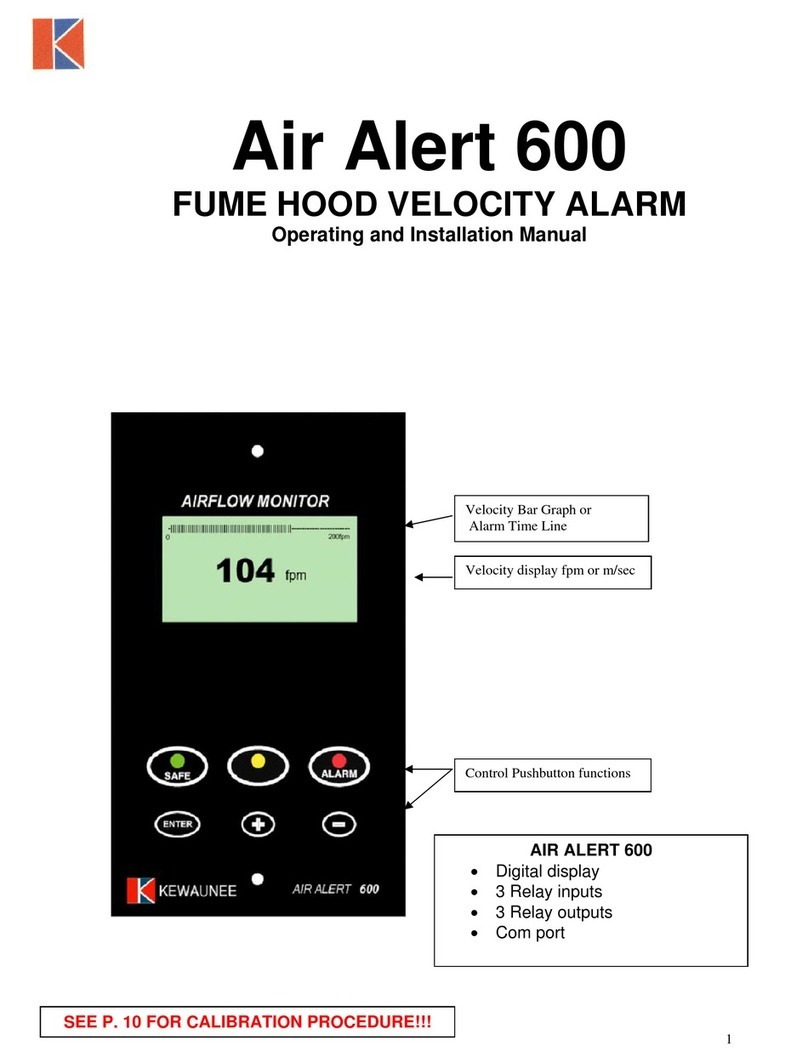 Kewaunee Air Alert 600 OPERATING AND INSTALLATION Manual