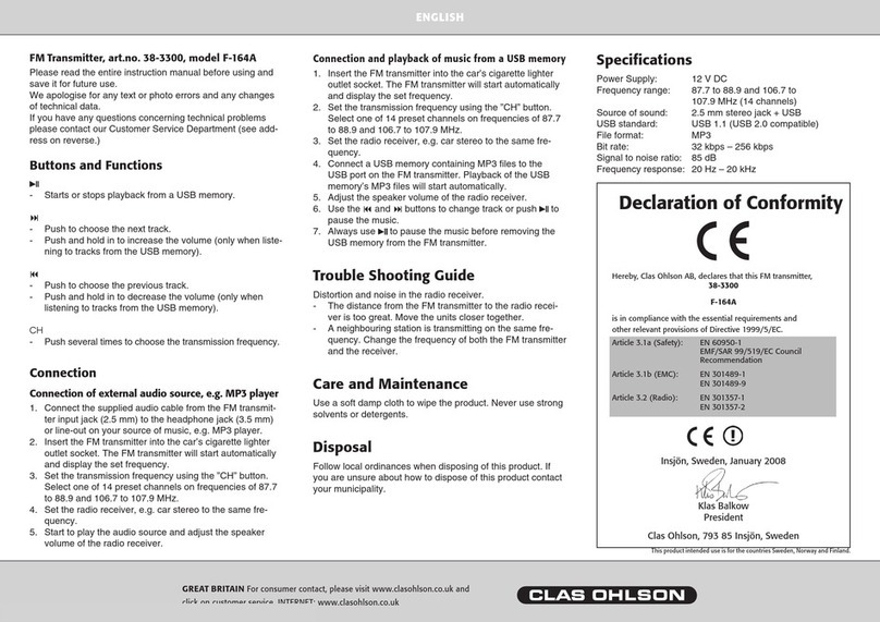 Clas Ohlson F-164A instruction manual