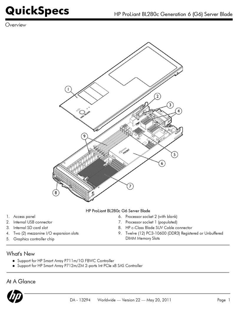 HP ProLiant BL280c Generation 6 (G6) User instructions