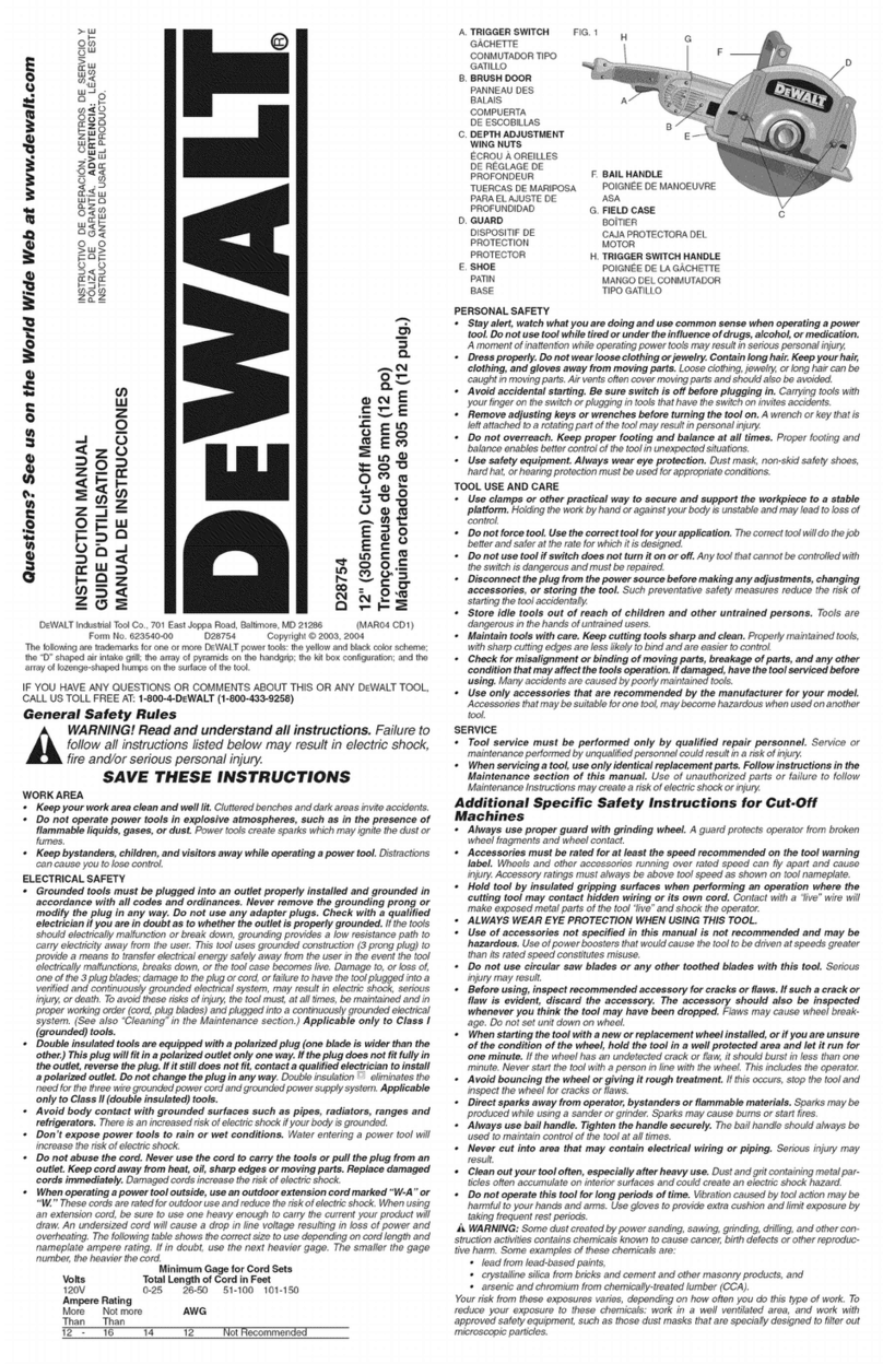 DeWalt D28754 User manual