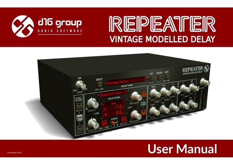 D16 Group REPEATER VINTAGE MODELLED DELAY User manual