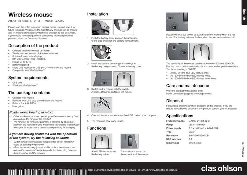Clas Ohlson G900A User manual