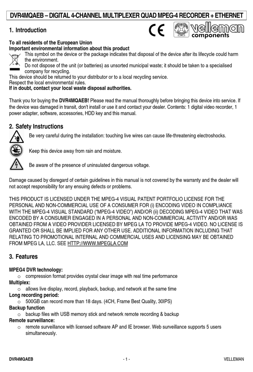Velleman DVR4MQAEB User manual