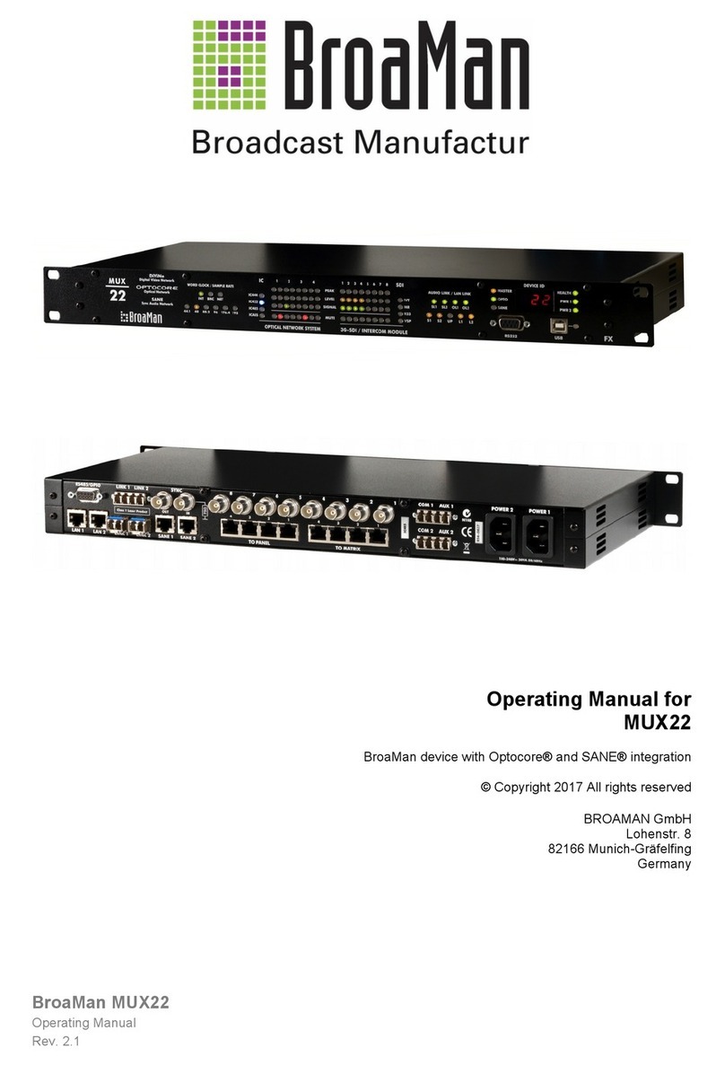 BroaMan MUX22 operating manual