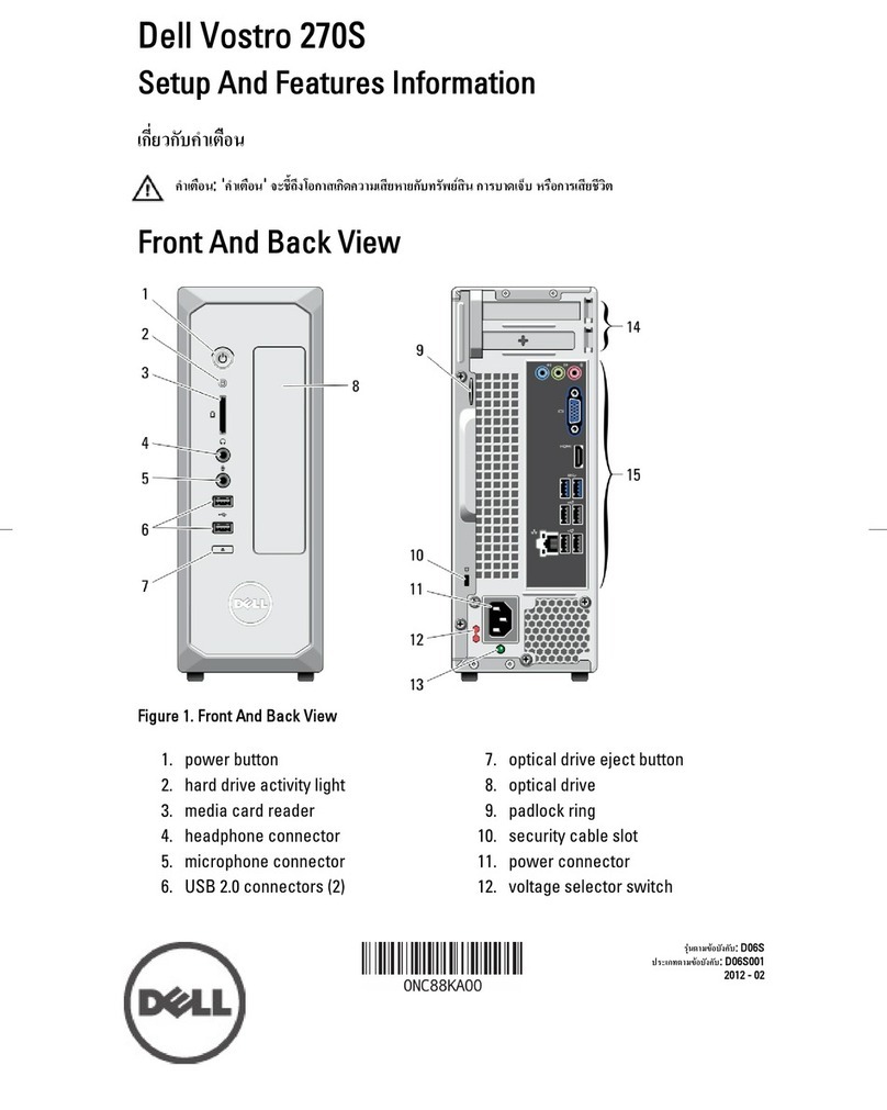Dell Vostro 270s Owner's manual
