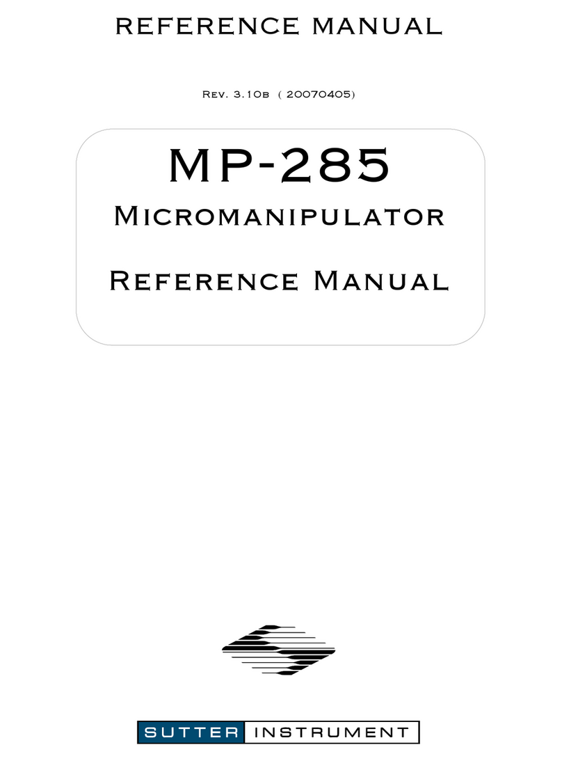 Sutter Instrument MP-285 Reference manual